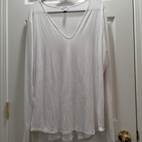 Old Navy Plus Size White Long Sleeve Top Size XXL - Picture 1 of 3